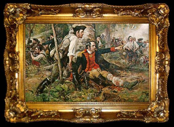 framed  Frederick Coffay Yohn Herkimer at the Battle of Oriskany, ta009-2